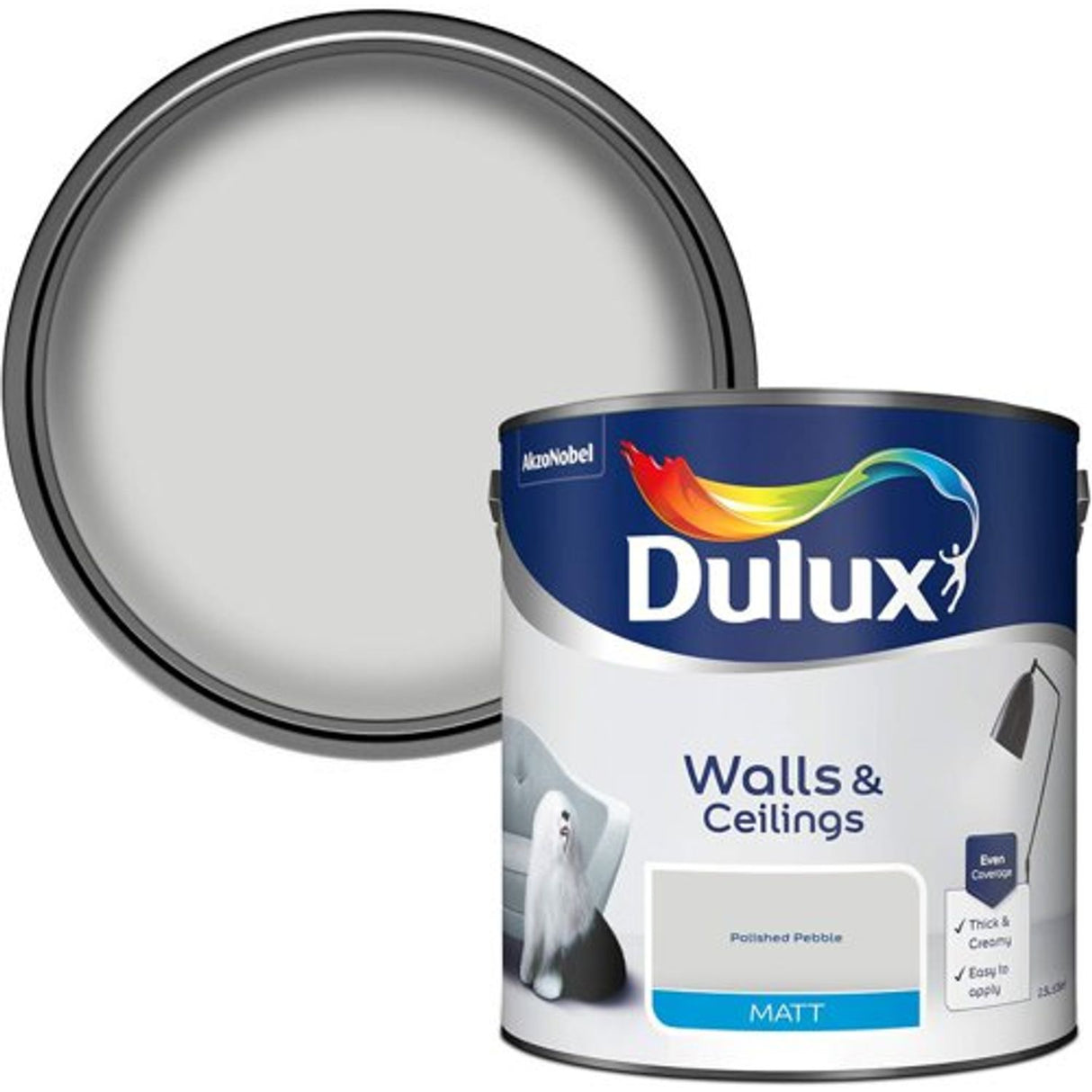 Walls & Ceilings Matt Emulsion Paint - Polished Pebble - 2.5L