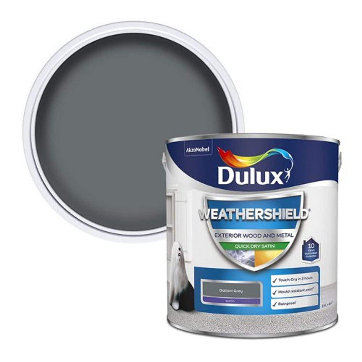 Weather Shield Quick Dry Satin Paint - 2.5L - Gallant Grey