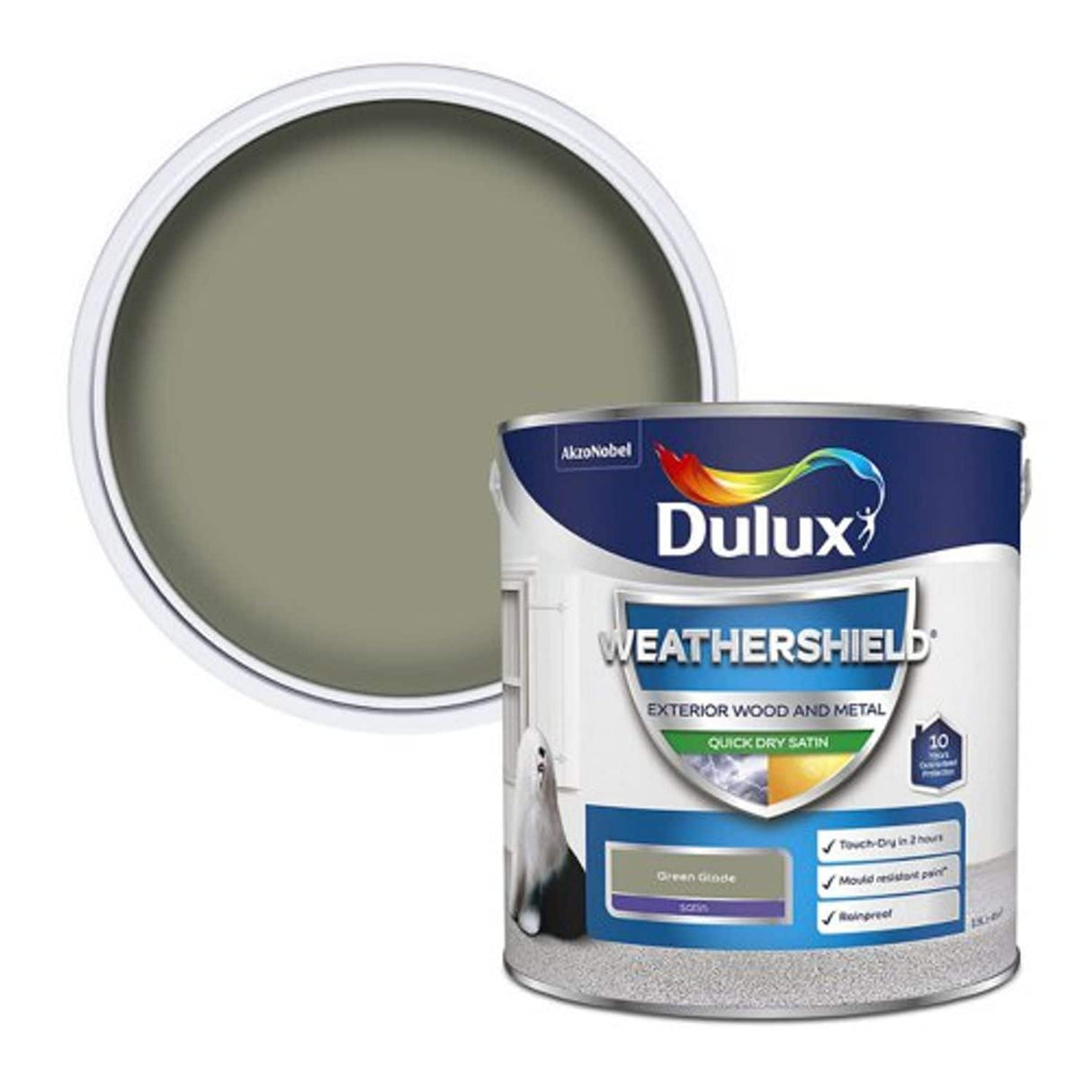 Weather Shield Quick Dry Satin Paint - 2.5L - Green Glade