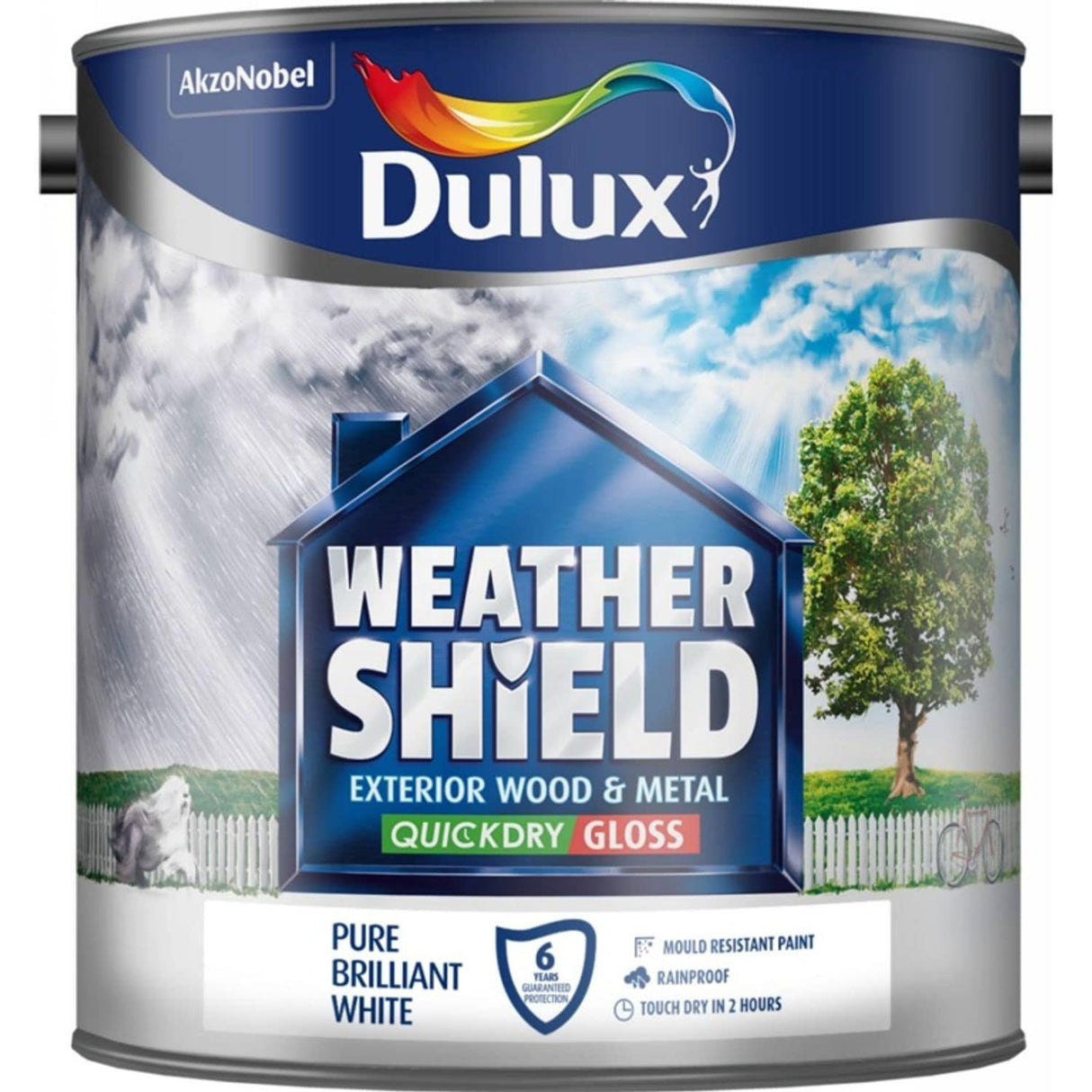 Weathershield Exterior Quick Dry Gloss Paint 2.5 Litre Pure Brilliant White