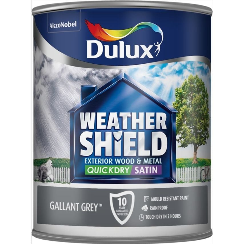 Weathershield Quick Dry Exterior Satin 750ml Gallant Grey