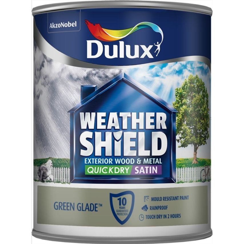 Weathershield Quick Dry Exterior Satin 750ml Green Glade