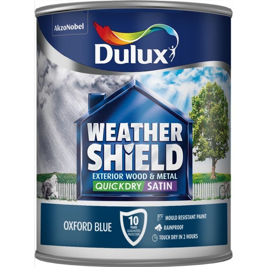Weathershield Quick Dry Exterior Satin 750ml Oxford Blue