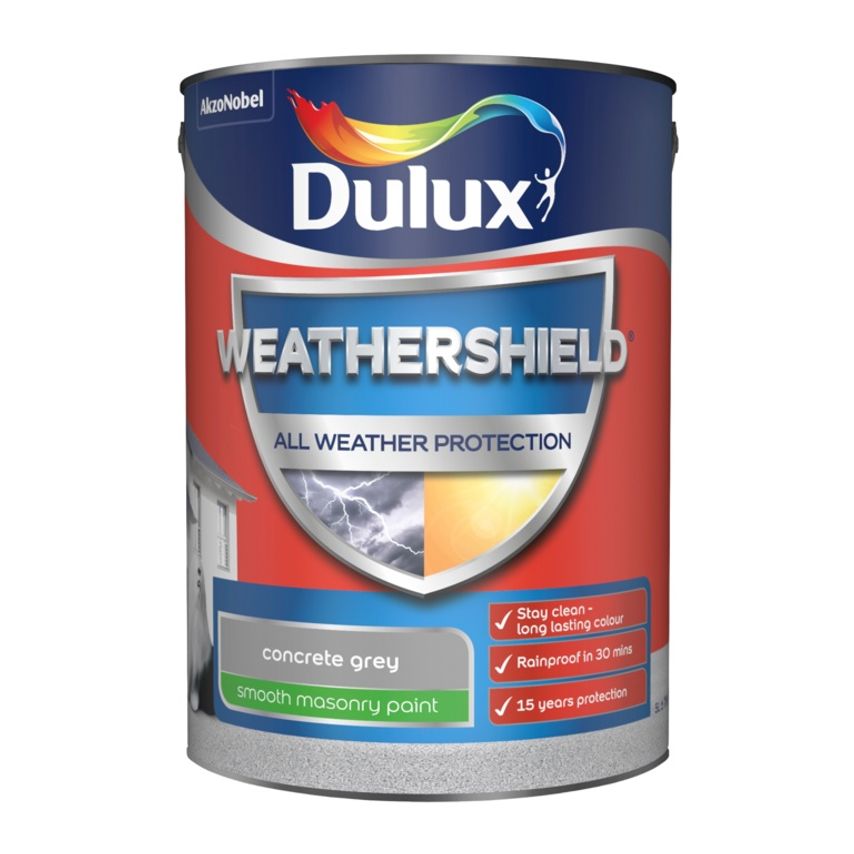 Weathershield Smooth Masonry Paint 5L Concrete Grey