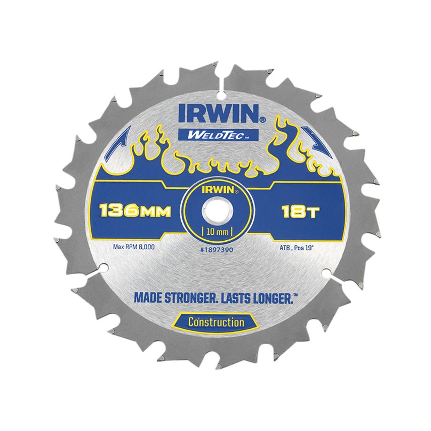 Weldtec Cordless Circular Saw Blade 136 x 10mm x 18T ATB IRW1897390