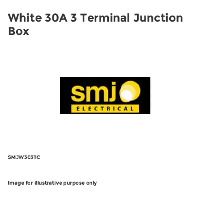 White 30A 3 Terminal Junction Box