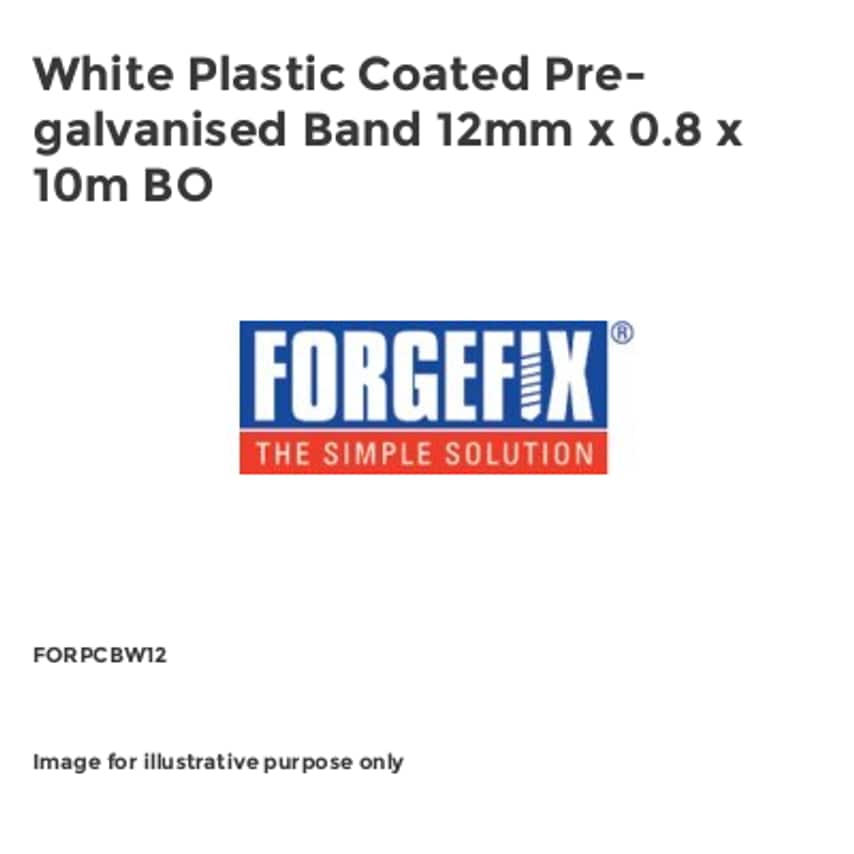 White Plastic Coated Pre-galvanised Band 12mm x 0.8 x 10m BO