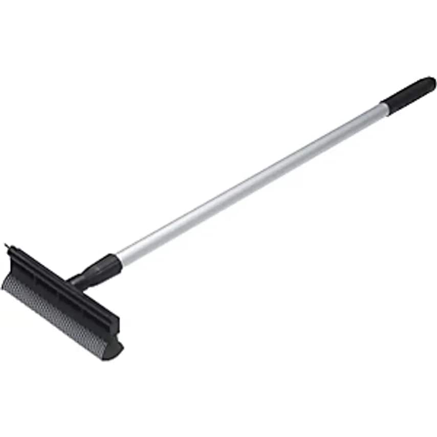 Window Scraper with Sponge and Telescopic Handle Pack of 12 Soft Black