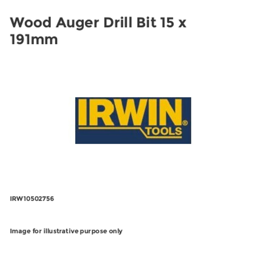 Wood Auger Drill Bit 15 x 191mm
