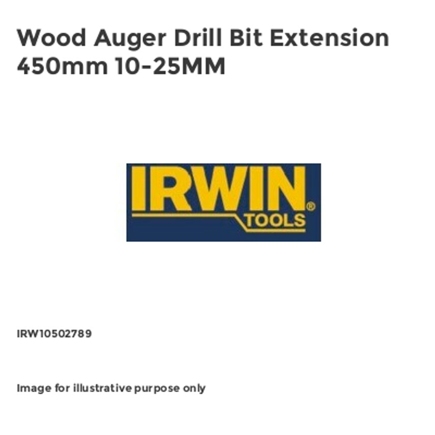 Wood Auger Drill Bit Extension 450mm 10-25MM IRW10502789
