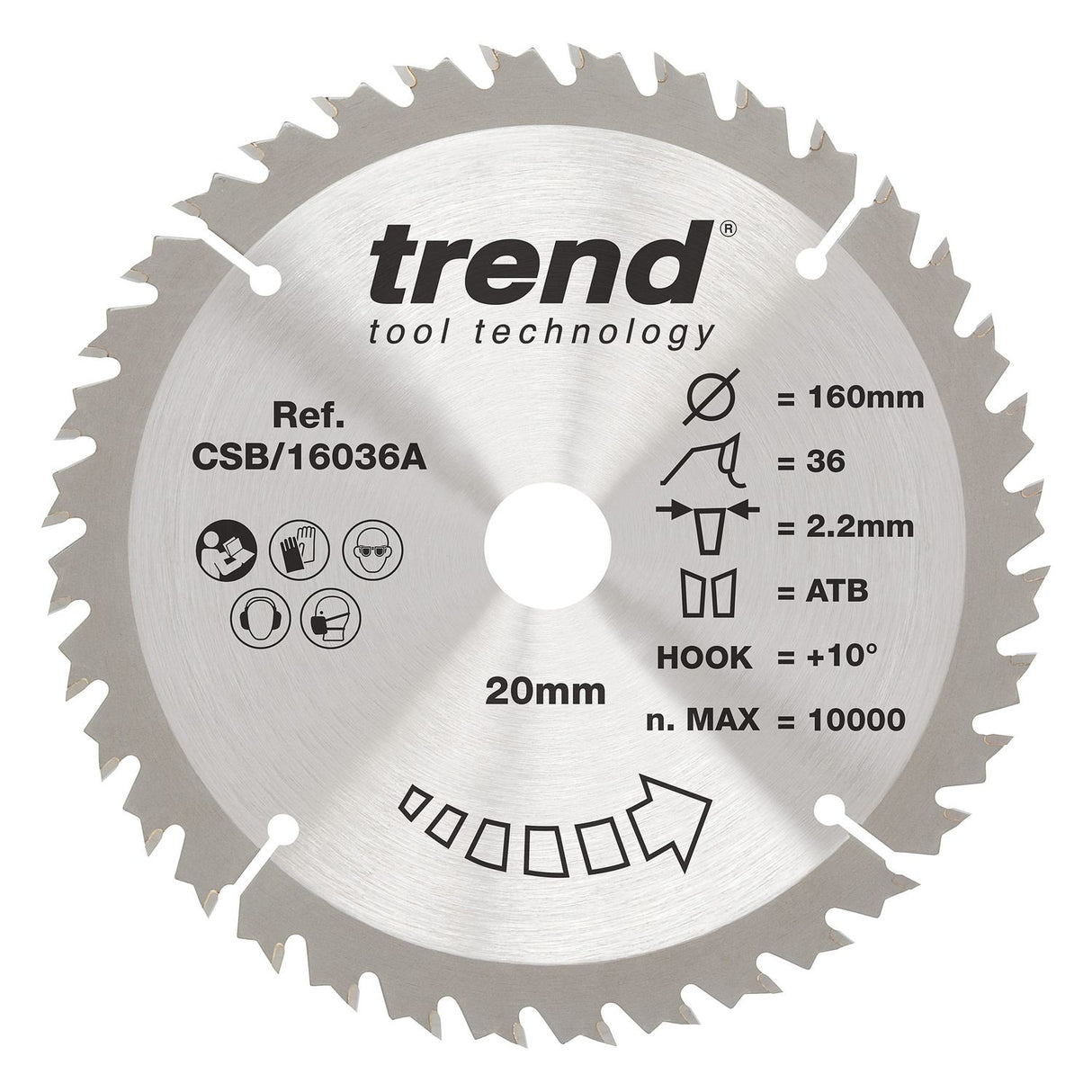 Wood Circular Saw Blade 160mm x 20mm x 36T - CSB/16036A
