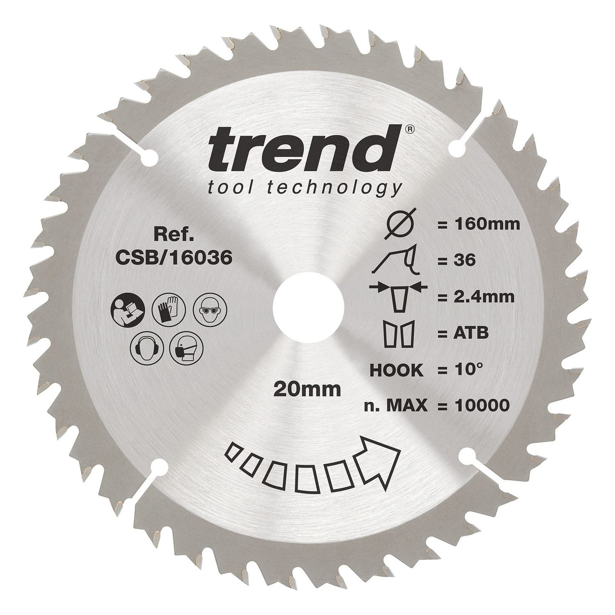 Wood Circular Saw Blade 160mm x 20mm x 36T - CSB/16036