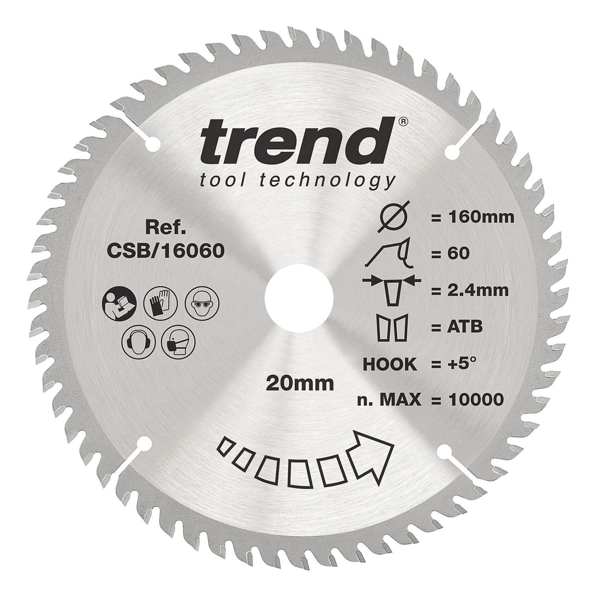 Wood Circular Saw Blade 160mm x 20mm x 60T - CSB/16060