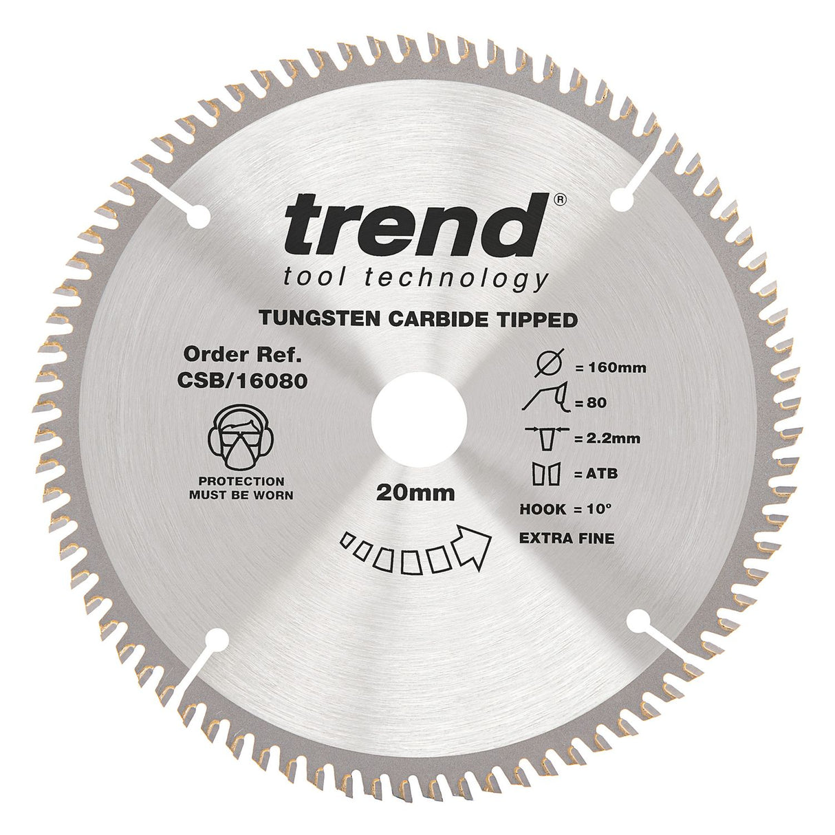 Wood Circular Saw Blade 160mm x 20mm x 80T - CSB/16080