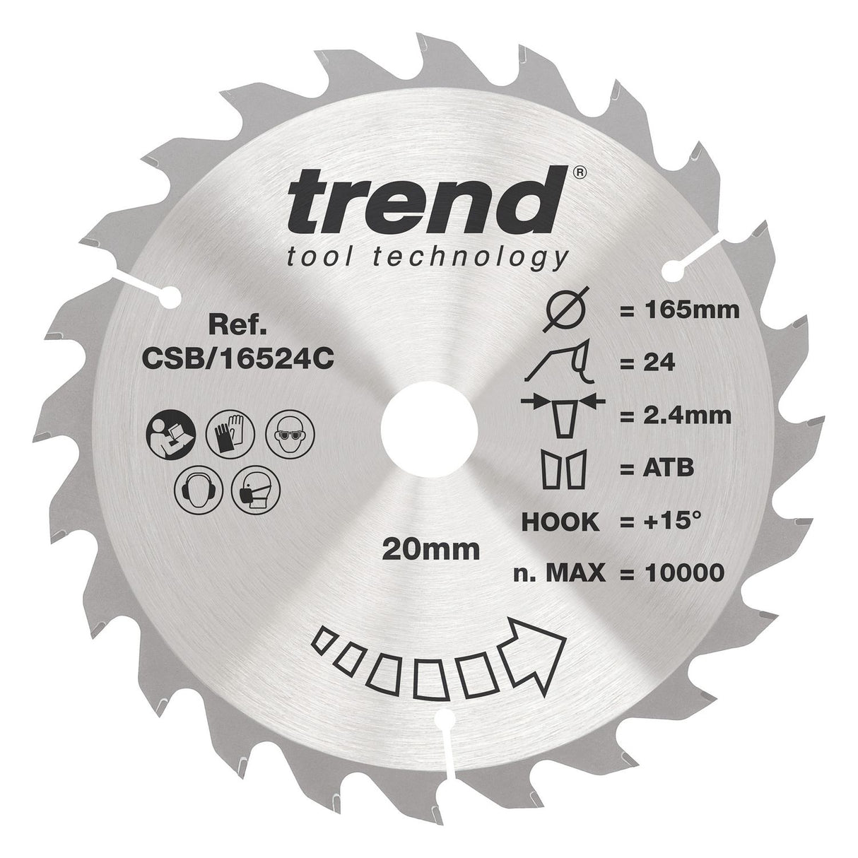 Wood Circular Saw Blade 165mm x 20mm x 24T
