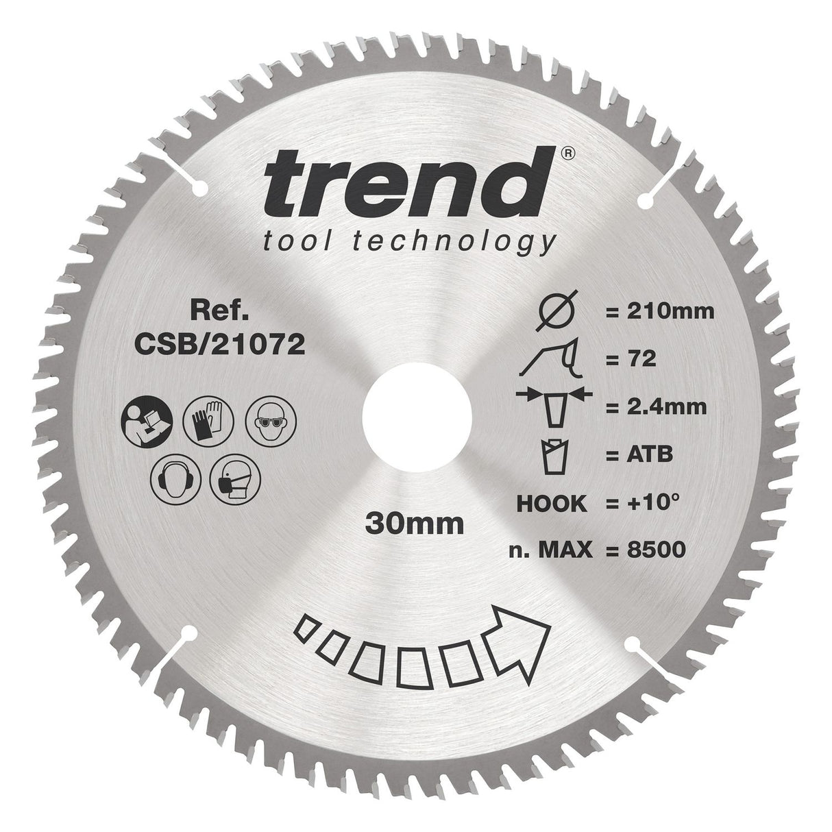 Wood Circular Saw Blade 210mm x 30mm x 72T