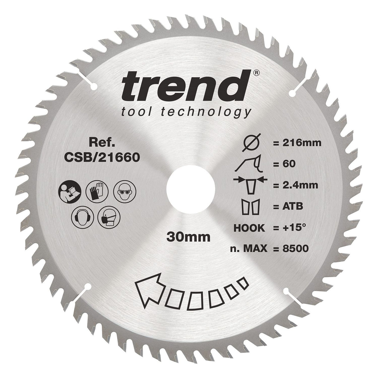 Wood Circular Saw Blade 216mm x 30mm x 60T