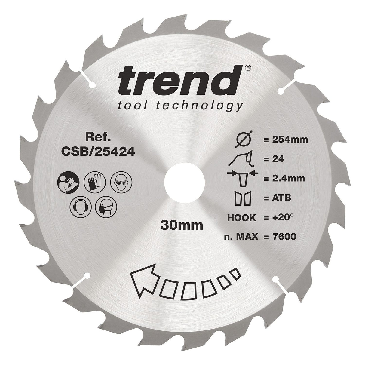 Wood Circular Saw Blade 254mm x 30mm x 24T