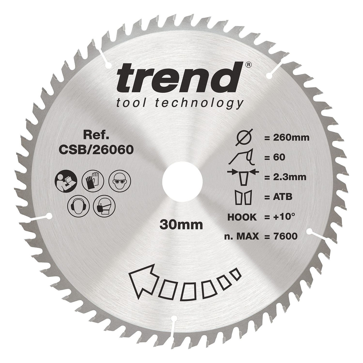 Wood Circular Saw Blade 260mm x 30mm x 60T