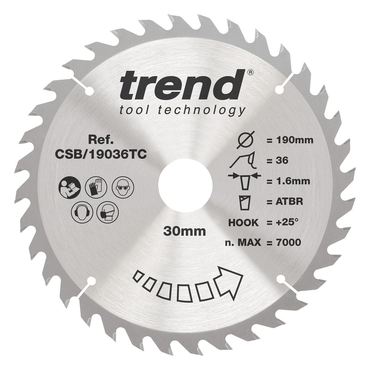 Wood Cordless Atbr Circular Saw Blade 190mm x 30mm x 36T
