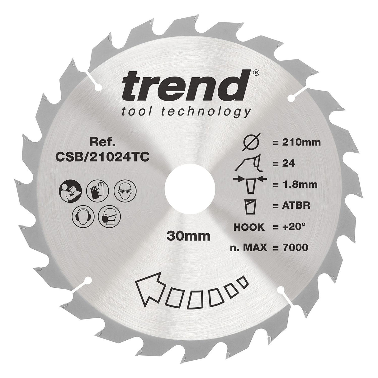 Wood Cordless Atbr Circular Saw Blade 210mm x 30mm x 24T