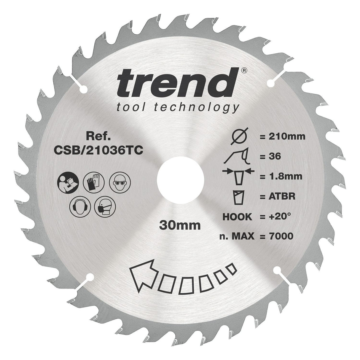 Wood Cordless Atbr Circular Saw Blade 210mm x 30mm x 36T