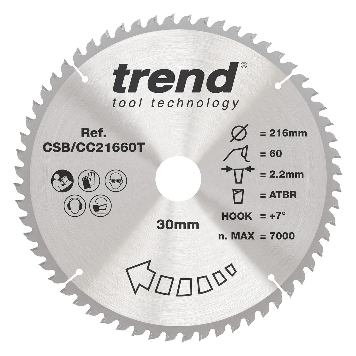 Wood Cordless Atbr Mitre Saw Blade 216mm x 30mm x 60T