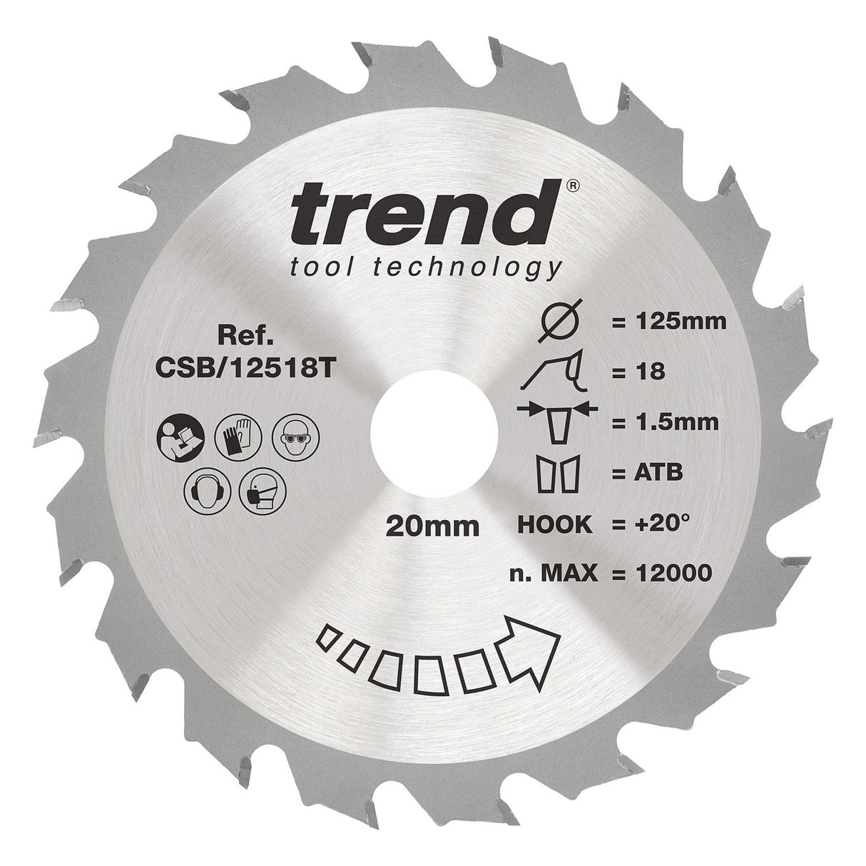 Wood Cordless Circular Saw Blade 125mm x 20mm x 18T
