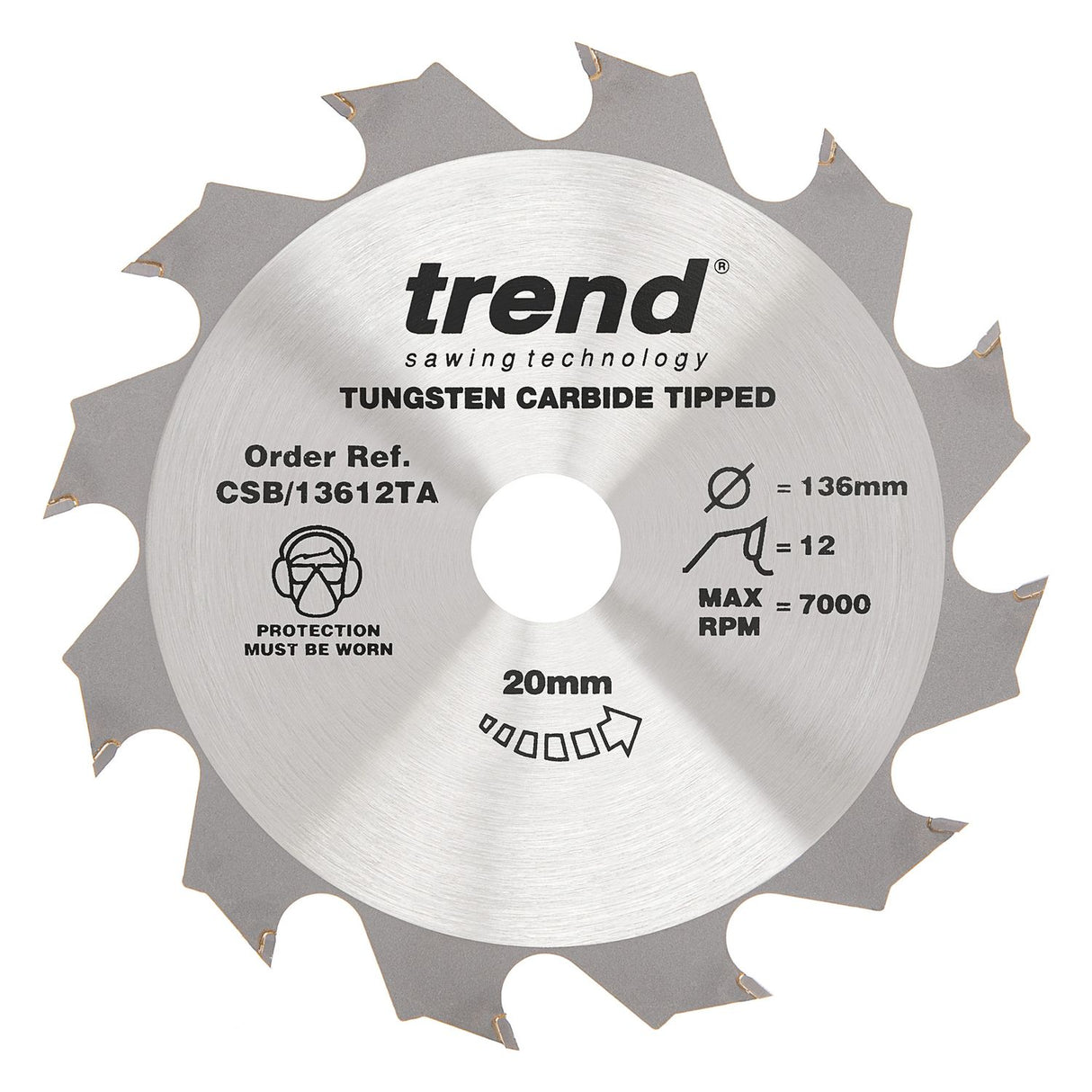 Wood Cordless Circular Saw Blade 136mm x 20mm x 12T