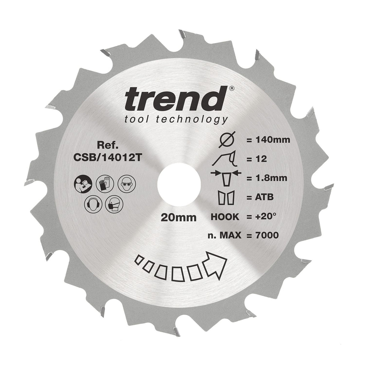 Wood Cordless Circular Saw Blade 140mm x 20mm x 12T