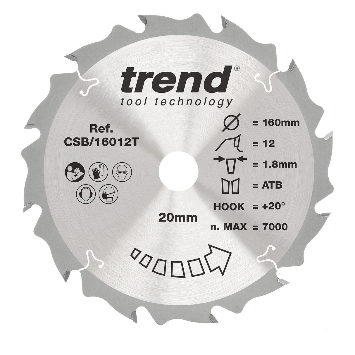Wood Cordless Circular Saw Blade 160mm x 20mm x 12T