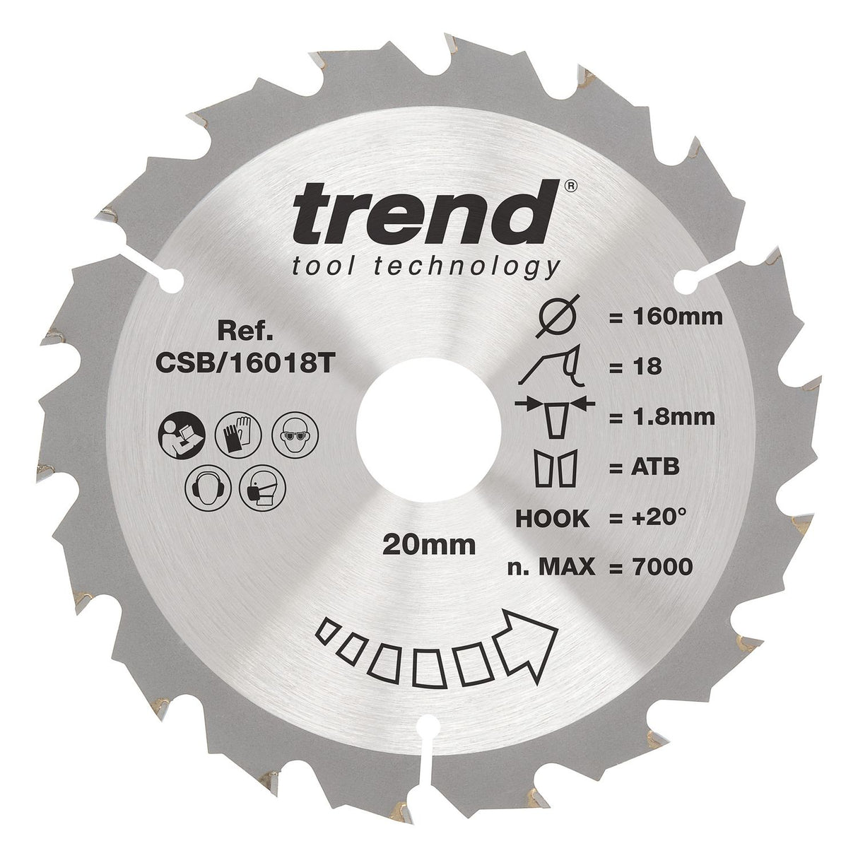 Wood Cordless Circular Saw Blade 160mm x 20mm x 18T