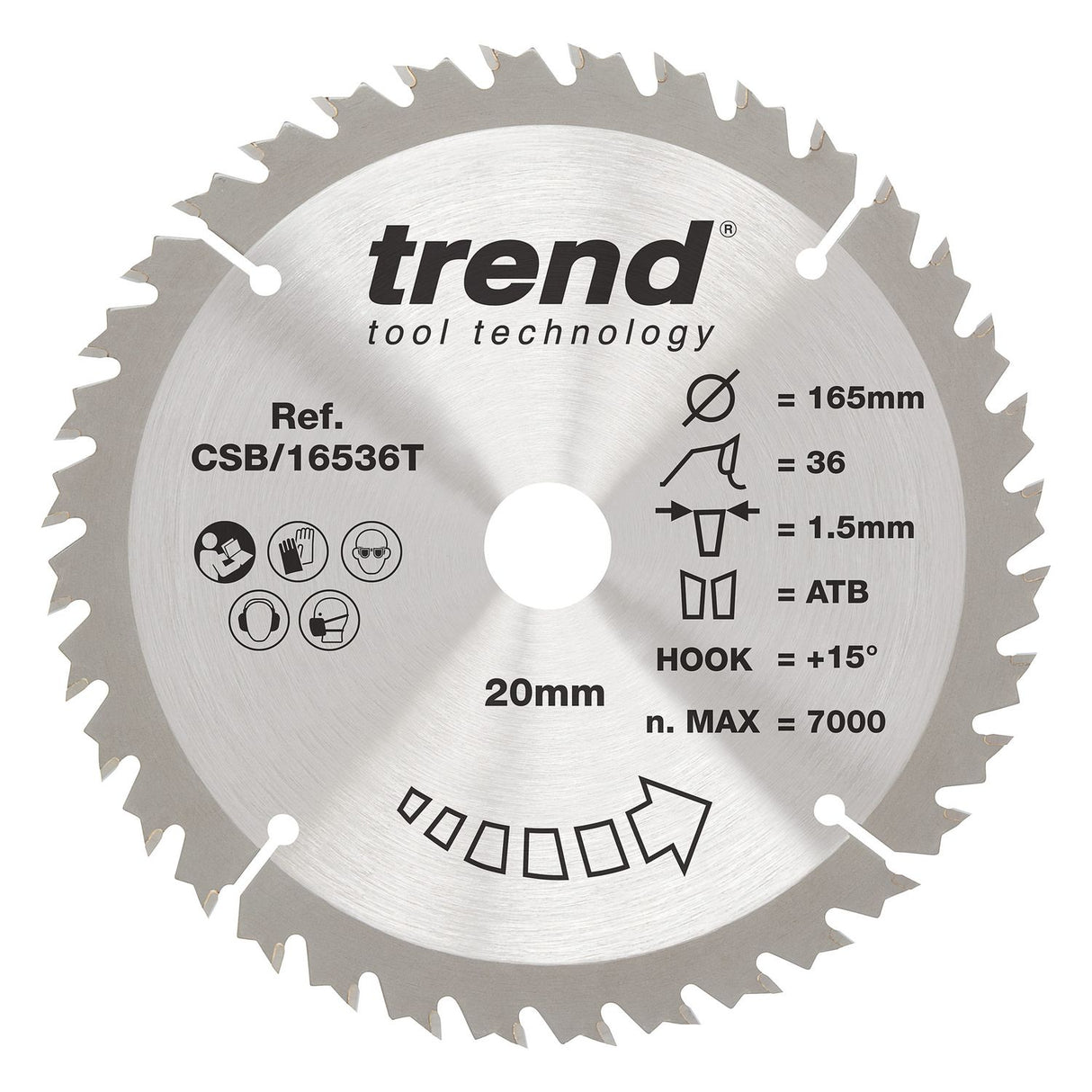 Wood Cordless Circular Saw Blade 165mm x 20mm x 36T