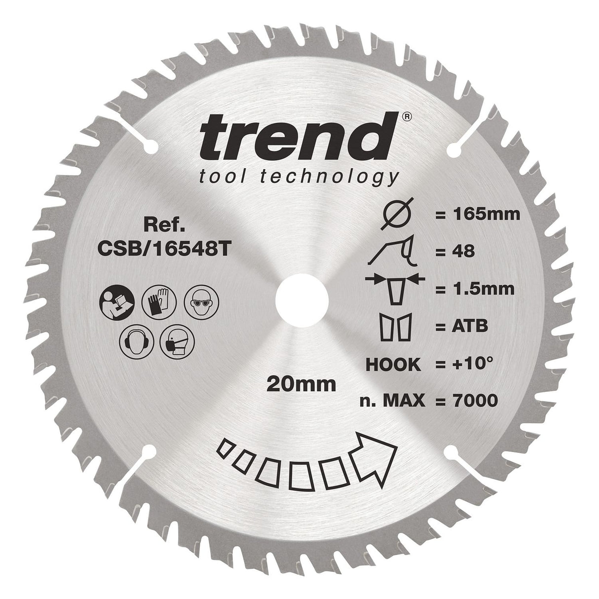 Wood Cordless Circular Saw Blade 165mm x 20mm x 48T