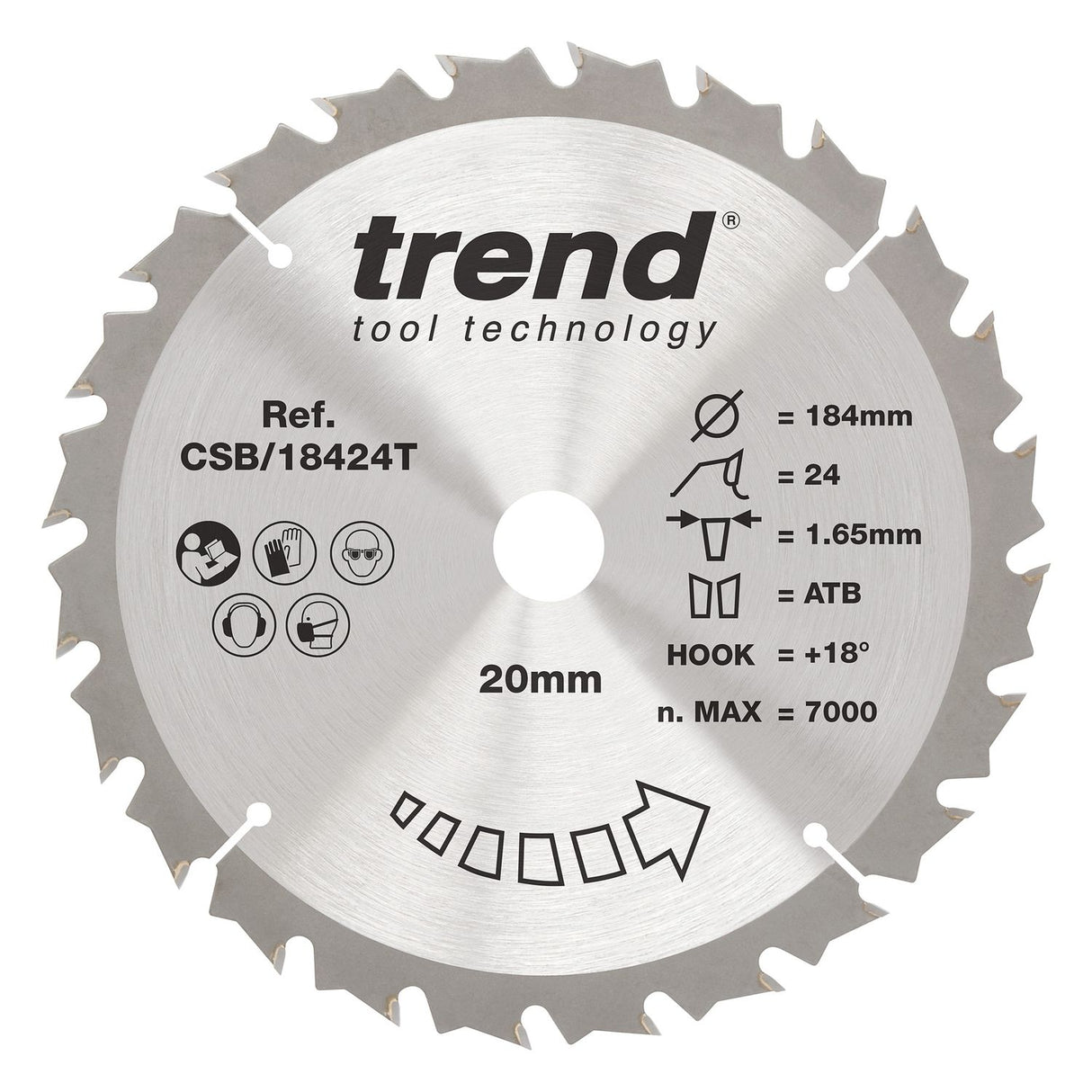 Wood Cordless Circular Saw Blade 184mm x 20mm x 24T