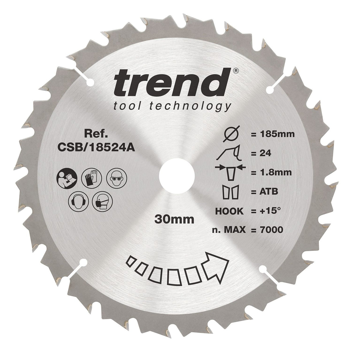 Wood Cordless Circular Saw Blade 185mm x 30mm x 24T