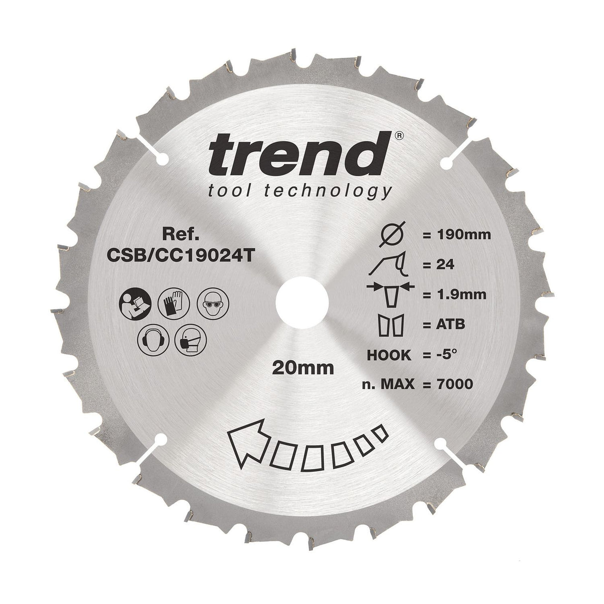 Wood Cordless Mitre Saw Blade 190mm x 20mm x 24T