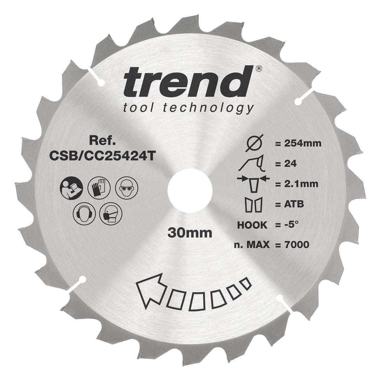 Wood Cordless Mitre Saw Blade 254mm x 30mm x 24T
