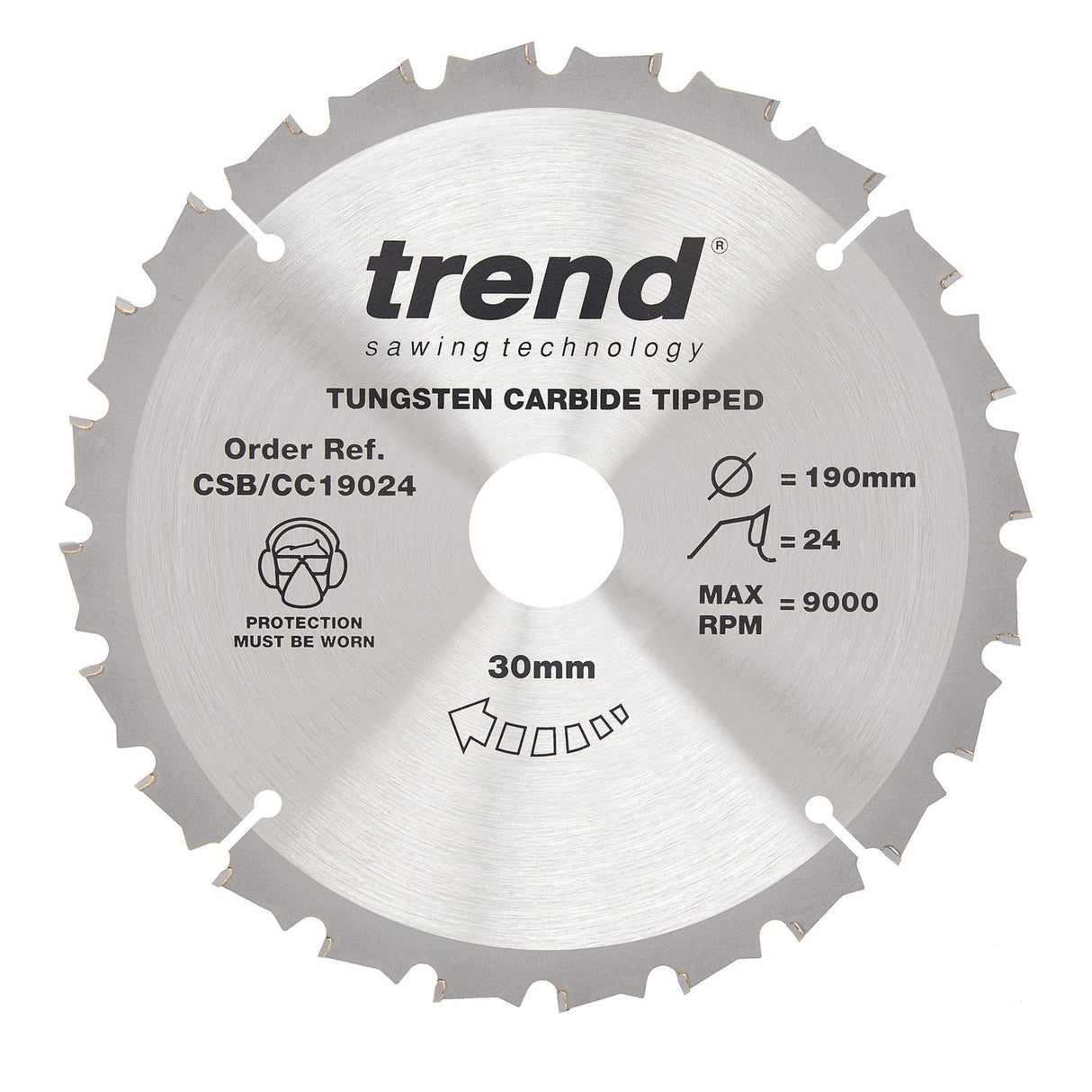 Wood Mitre Saw Blade 190mm x 30mm x 24T