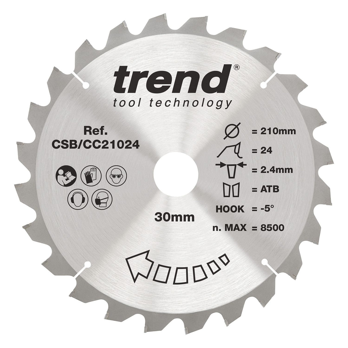 Wood Mitre Saw Blade 210mm x 30mm x 24T