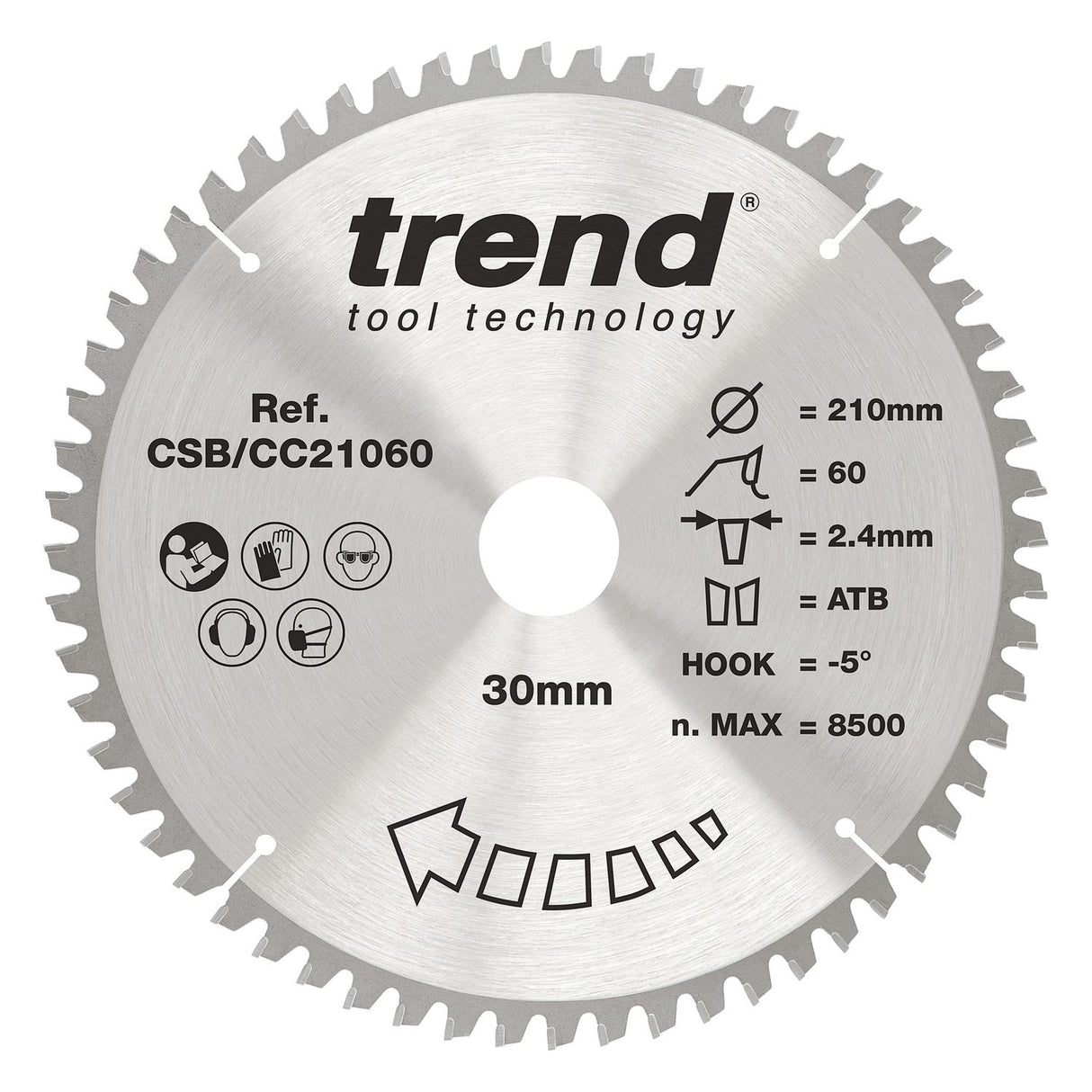 Wood Mitre Saw Blade 210mm x 30mm x 60T