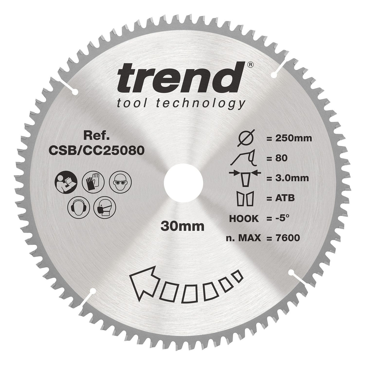 Wood Mitre Saw Blade 250mm x 30mm x 80T