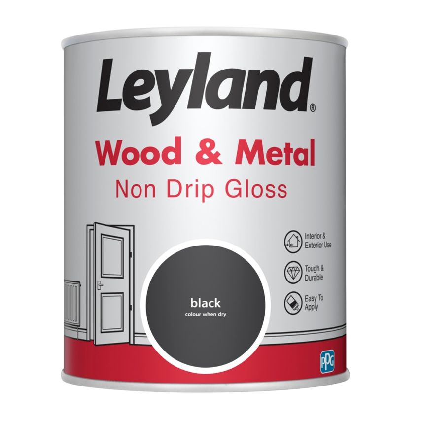 Wood & Metal Non Drip Gloss 750ml Black