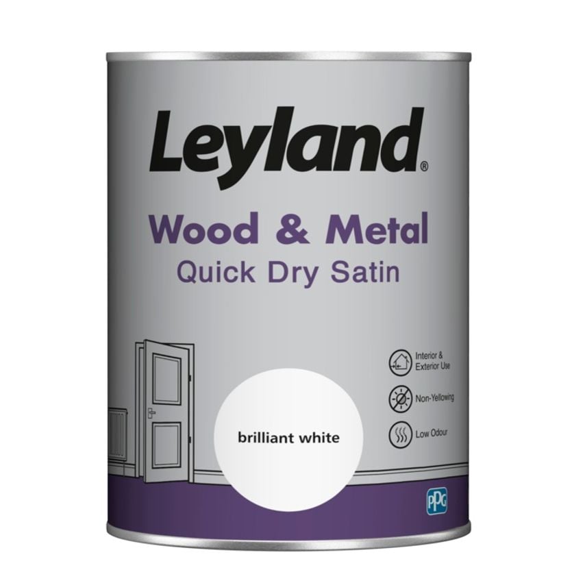 Wood & Metal Quick Dry Satin 1.25L Brilliant White