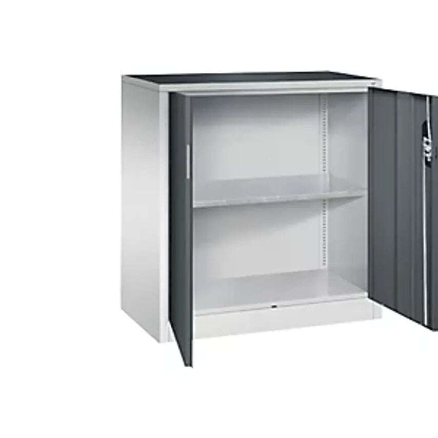 Workshop Side Cupboard With Hinged Doors, Width X Depth 930 X 500mm, Light Grey/Charcoal