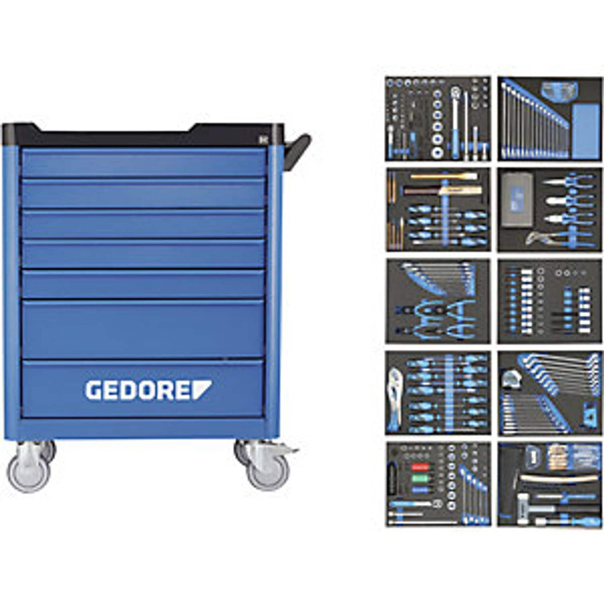 Workster Smartline Tool Trolley Fully Equipped 7 Drawers with 308 Piece Tool Kit HxWxD 1045 x 870 x 505mm