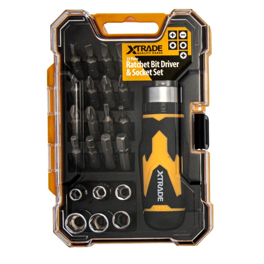 X0900076 Ratchet Bit Driver & Socket Set (23 Piece)