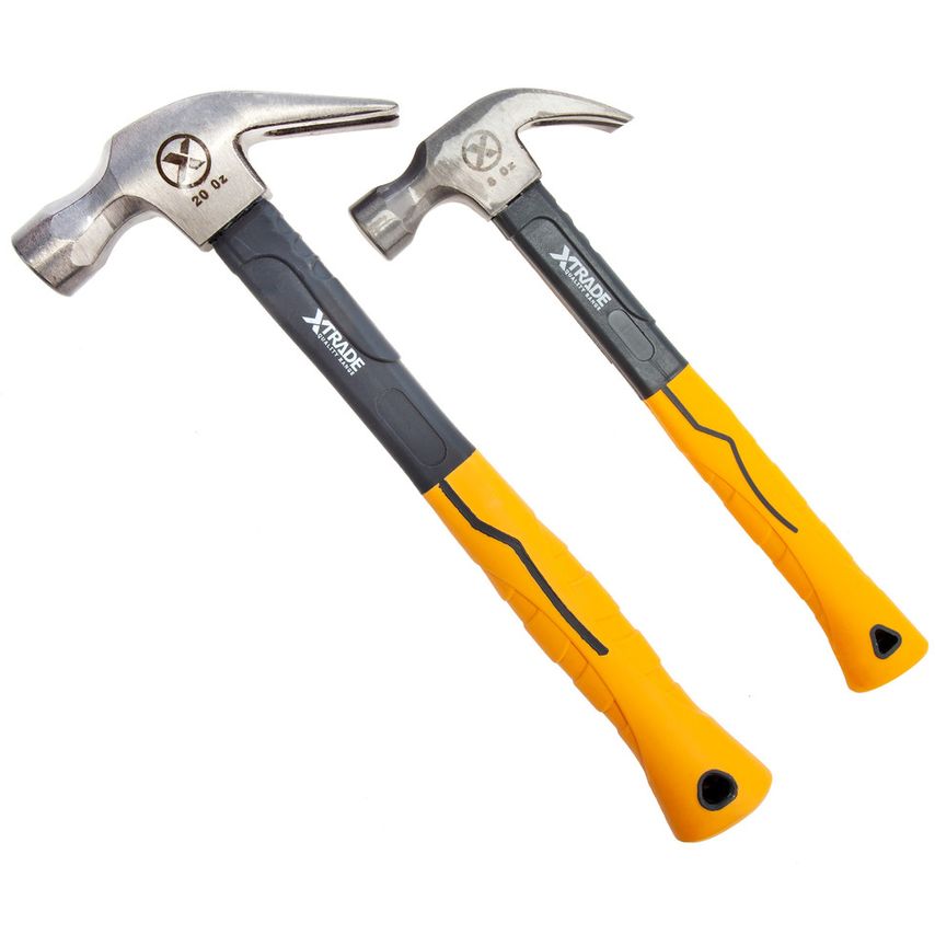 X0900088 Claw Hammer with Fibreglass Handle Twin Pack 20oz & 8oz