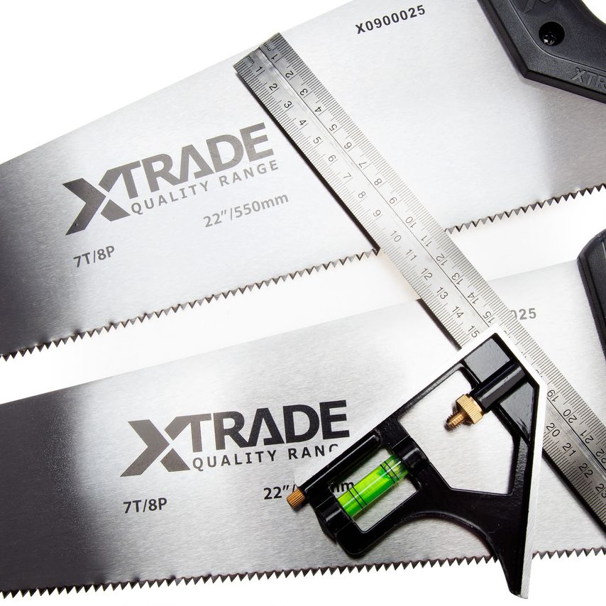 X0900095 Hand Saw 2x550mm & Combination Square Pack