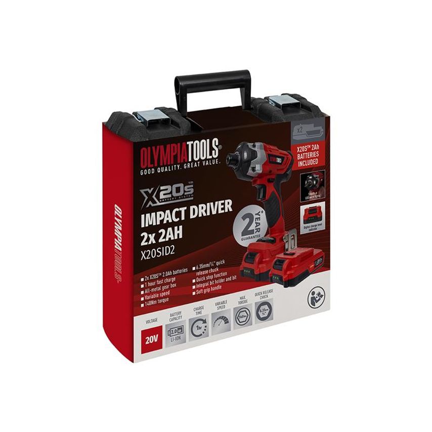 X20S Impact Driver 20V 2 x 2.0Ah Li-ion OLPX20SID2